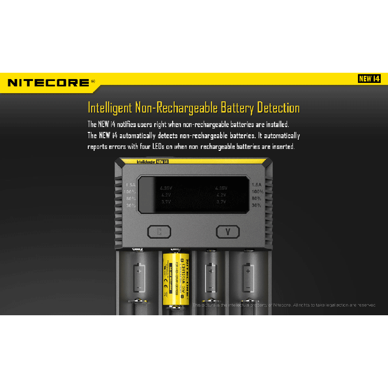 Nitecore NEW I4 Li-ion Battery Charger User-Friendly Efficient Output Smart Charging for Li-ion NiMH Compatibility