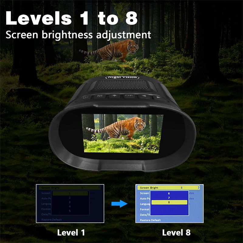 DT29 Night Vision Binoculars 850nm Infrared 1080P HD 8X Digital Zoom for Outdoor Wildlife Observation