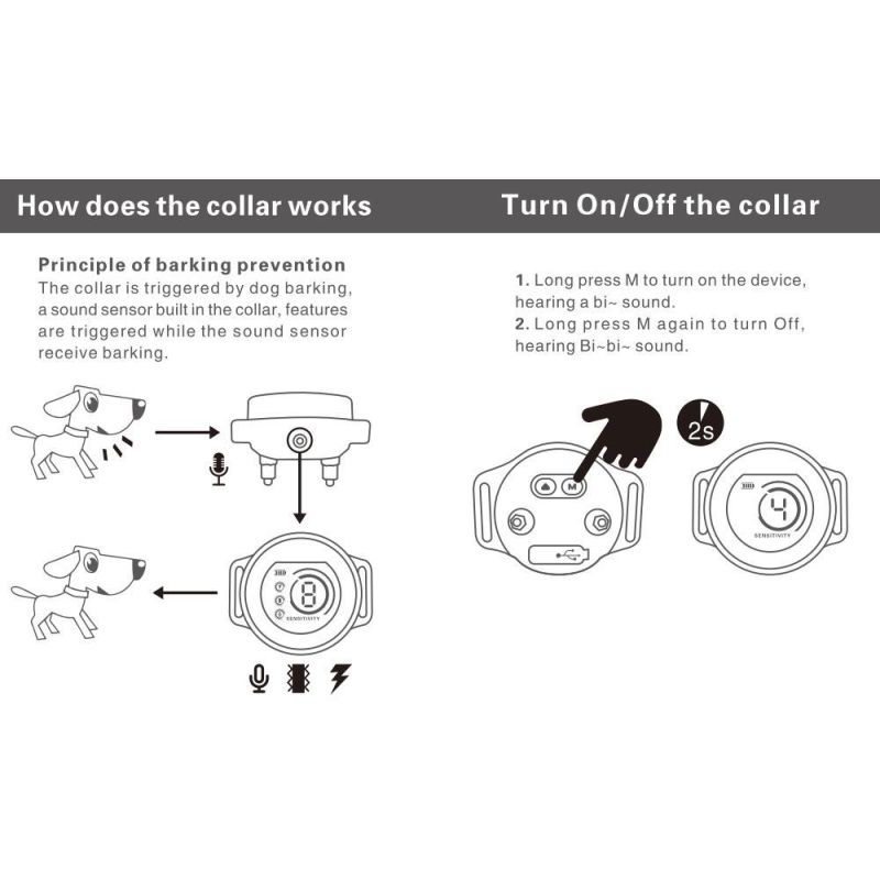 Color Screen Stopper Trainer with Bark Detection Algorithm Humane Dog Training Device for Effective Results