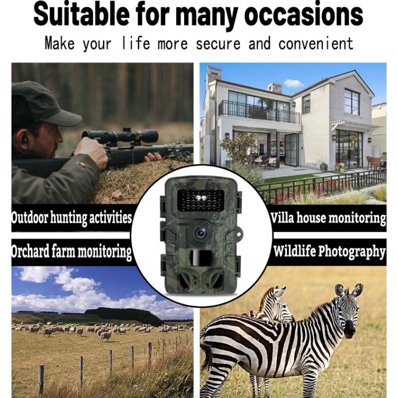 PR700 Trail Camera with Infrared Night Vision Rapid Trigger for Wildlife Monitoring and Home Security