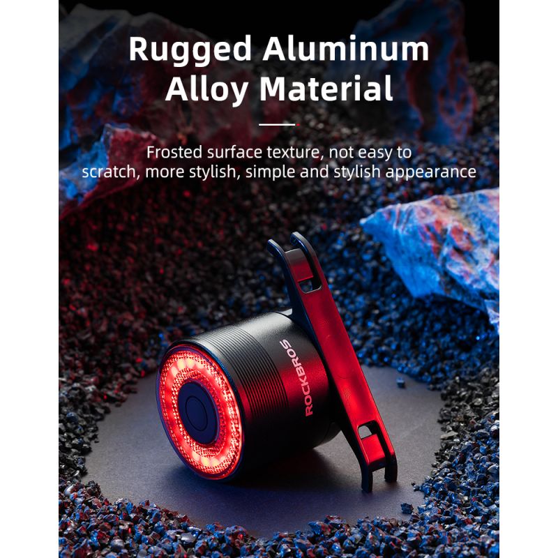 ROCKBROS Q3 Bike Tail Light with Smart Brake Sensor IPX6 Waterproof for MTB and Road Cycling Safety