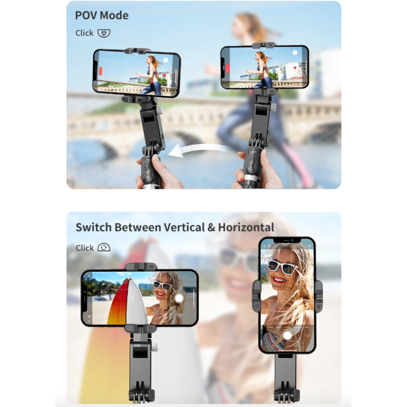 Q18 Selfie Stick with 360 Rotation and Smart Tracking Gimbal Stabilizer for Stable Mobile Photography