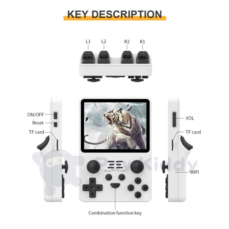 POWKIDDY RGB20S Handheld Console 3.5 Inch HD Display Retro Gaming Device for Kids Retro Enthusiasts Gifts