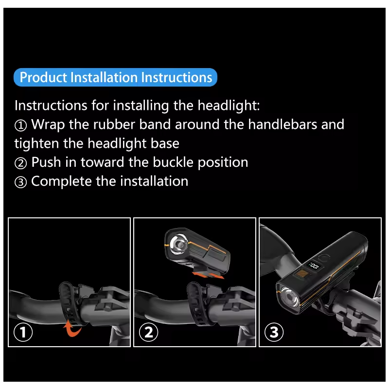 B9 Bicycle Front Light Type-C Charging Headlight MTB Road Bike Headlight for Outdoor Cycling Accessories