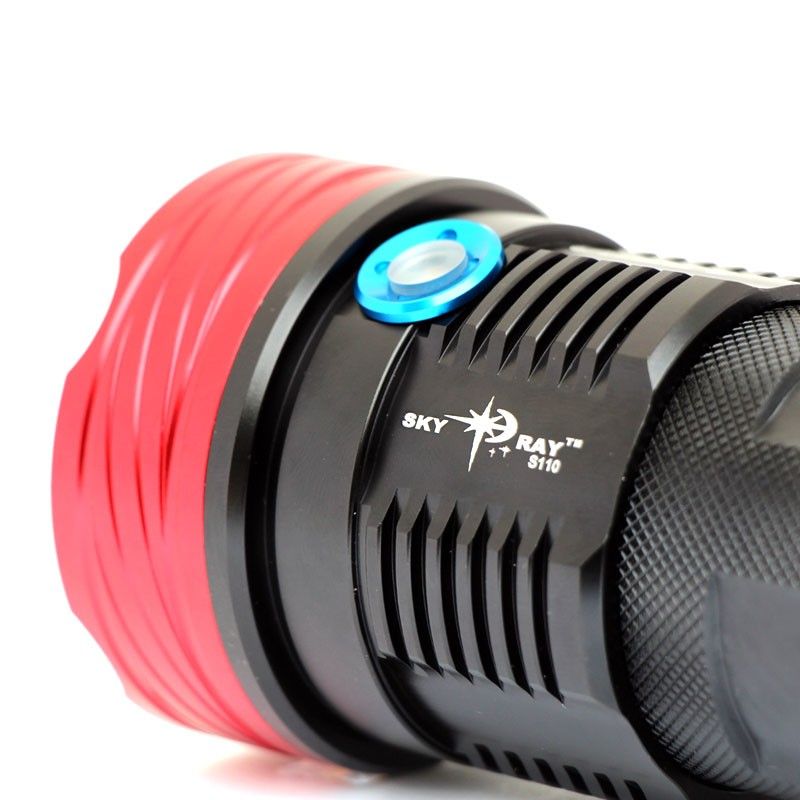 Sky Ray S110 10T6/U2 10000-Lumen LED Flashlight Rugged Design for Versatile Outdoor Camping and Emergency Use