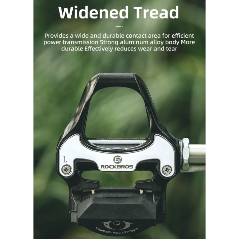 ROCKBROS SPD-SL Road Bike Pedals Ultralight Aluminium Self-locking Cycling Pedals for Enhanced Stability