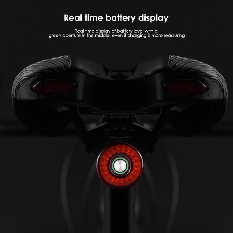 Smart Bike Tail Light Brake Induction Bicycle Tail Light Bike Seatpost Saddle Rear Light Waterproof USB Charging Cycling Taillight