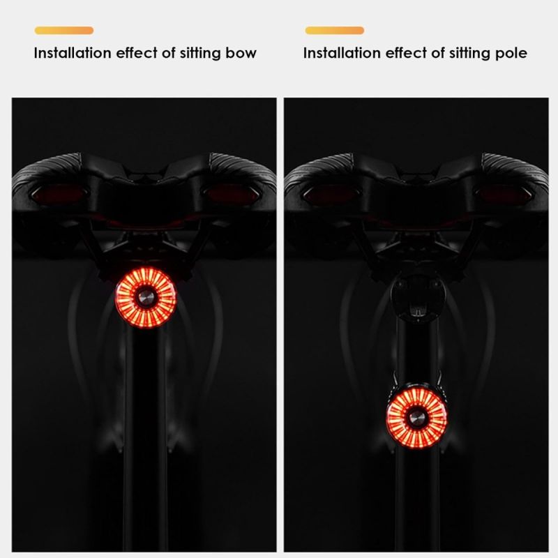 Smart Bike Tail Light Brake Induction Bicycle Tail Light Bike Seatpost Saddle Rear Light Waterproof USB Charging Cycling Taillight