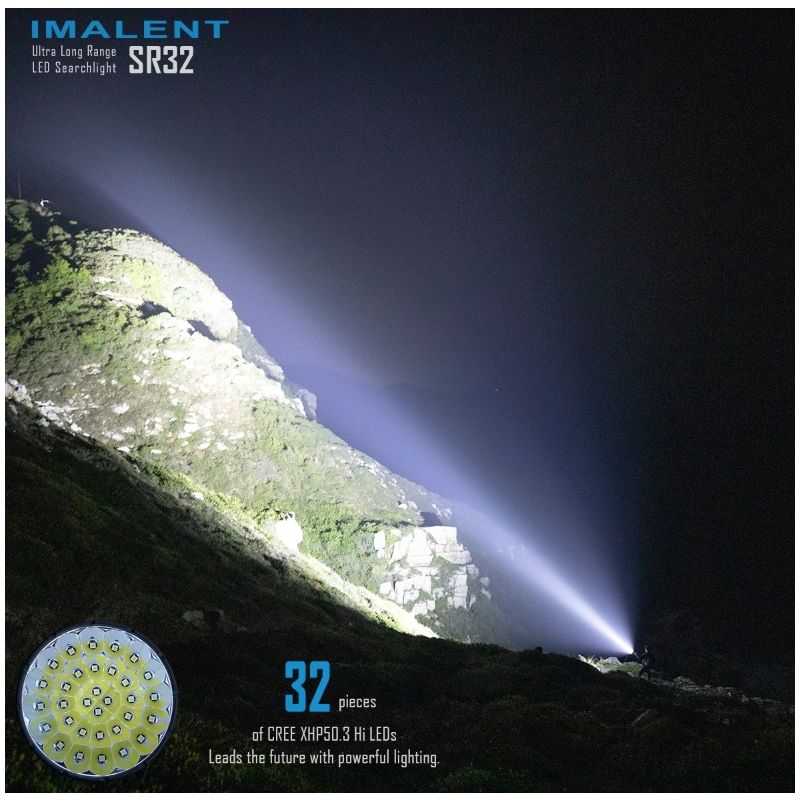 IMALENT SR32 120000 Lumens Powerful Flashlight for Outdoor Lighting Beam Distance 2080m Durable Rechargeable