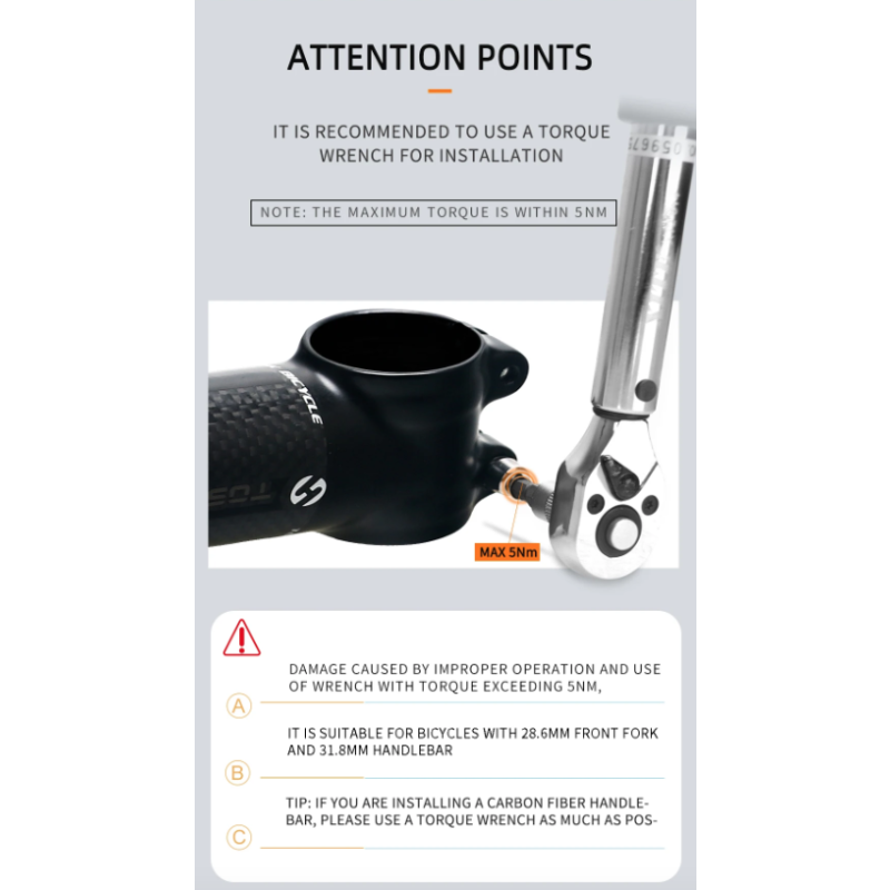 TOSEEK MTB Handlebar Stem 28.6mm Adjustable Angle Lightweight Aluminum Carbon for Cycling Enthusiasts