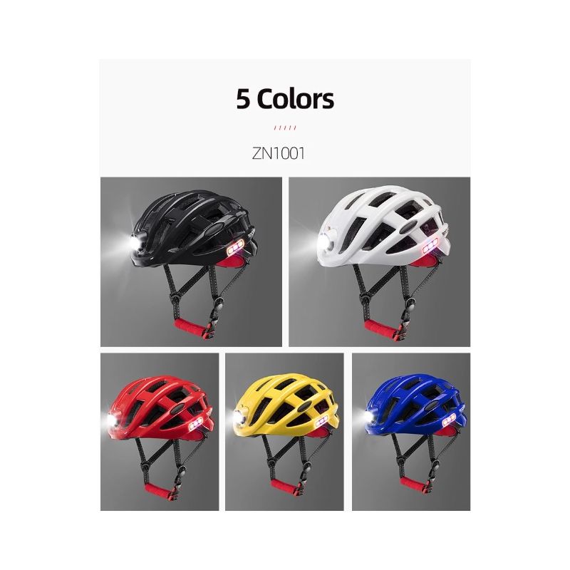 ROCKBROS Light Cycling Helmet Ultralight Helmet with Integrated Safety Lighting and USB Charging for Comfort