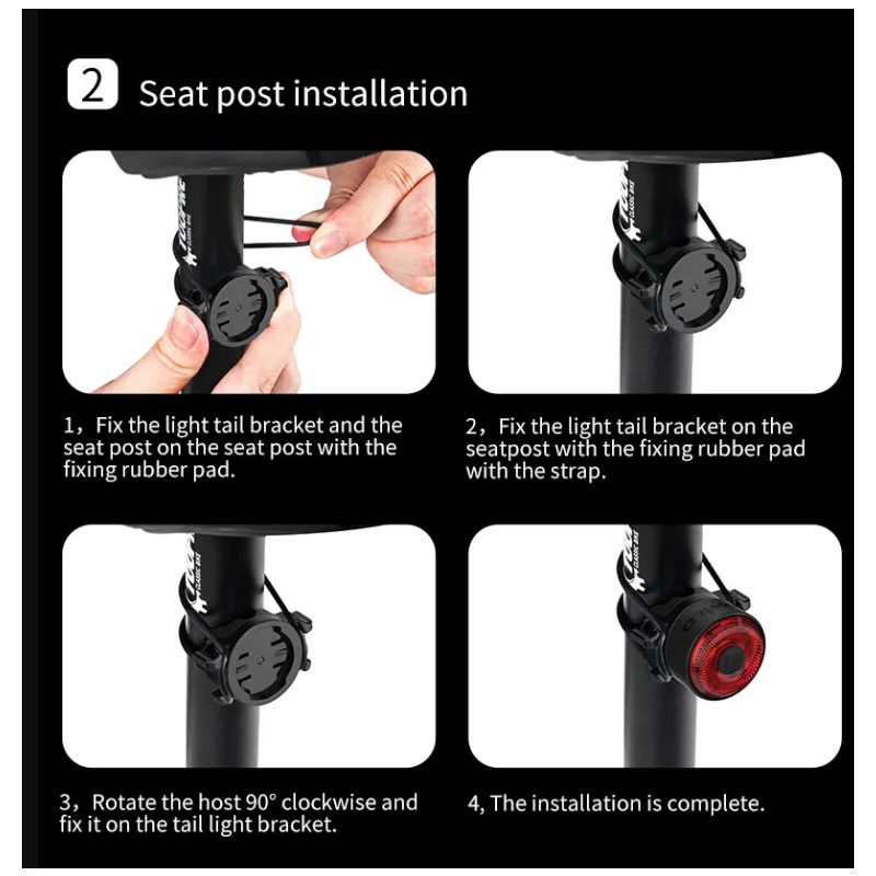 TOWILD TL03 Bicycle Smart Auto Brake Sensing Light LED Taillight Bike Accessories with Five Flash Modes