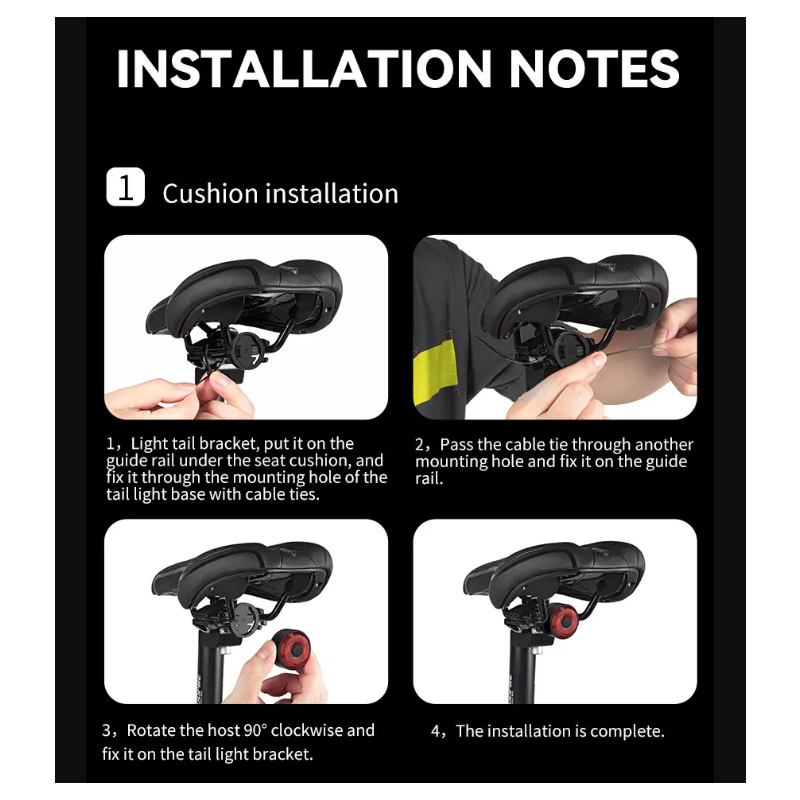 TOWILD TL03 Bicycle Smart Auto Brake Sensing Light LED Taillight Bike Accessories with Five Flash Modes