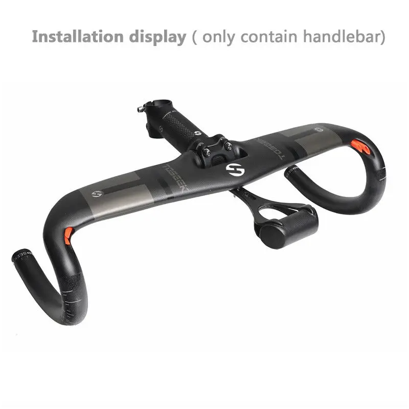 TOSEEK Full Carbon Handlebar 31.8mm Lightweight Aerodynamic Road Handlebar with Customizable Lengths