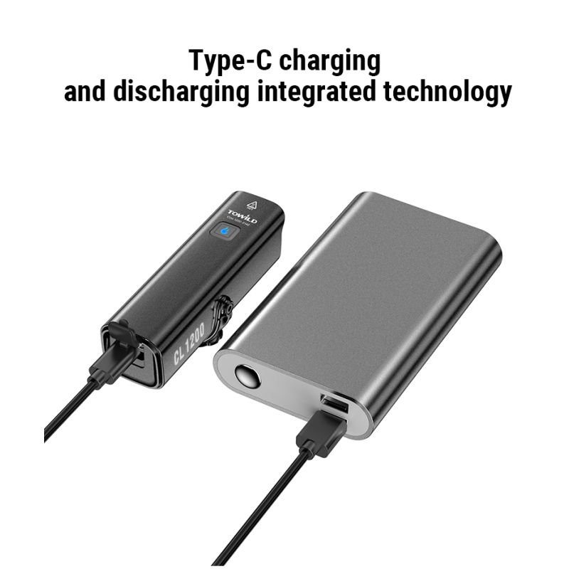 TOWILD CL1200 1200LM Bike Light USB Rechargeable Front Lamp with Wireless Remote for Nighttime Cycling Safety