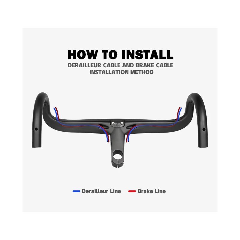 TOSEEK TR5500 Road Bike Handlebar Lightweight Full Carbon Fiber Stem Aerodynamic Design Matte Black Finish