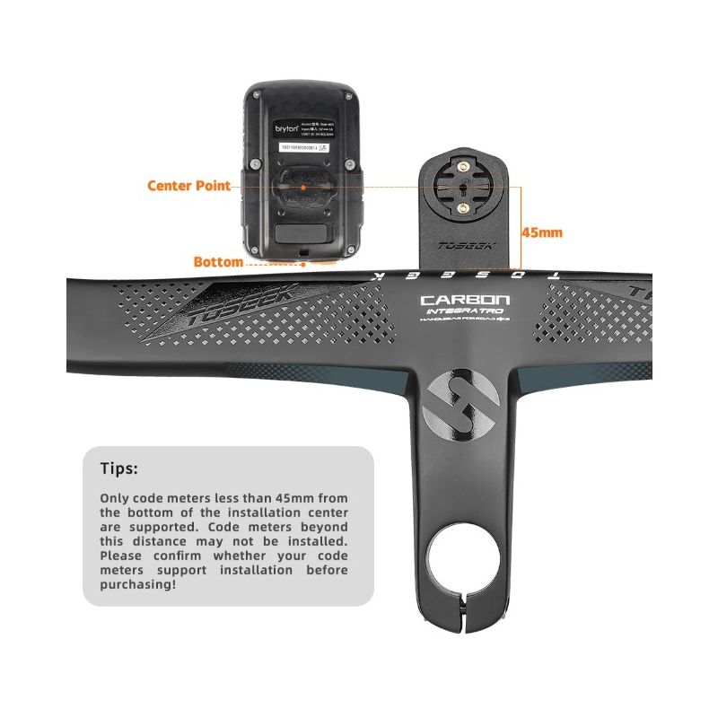 TOSEEK TR5500 Road Bike Handlebar Lightweight Full Carbon Fiber Stem Aerodynamic Design Matte Black Finish