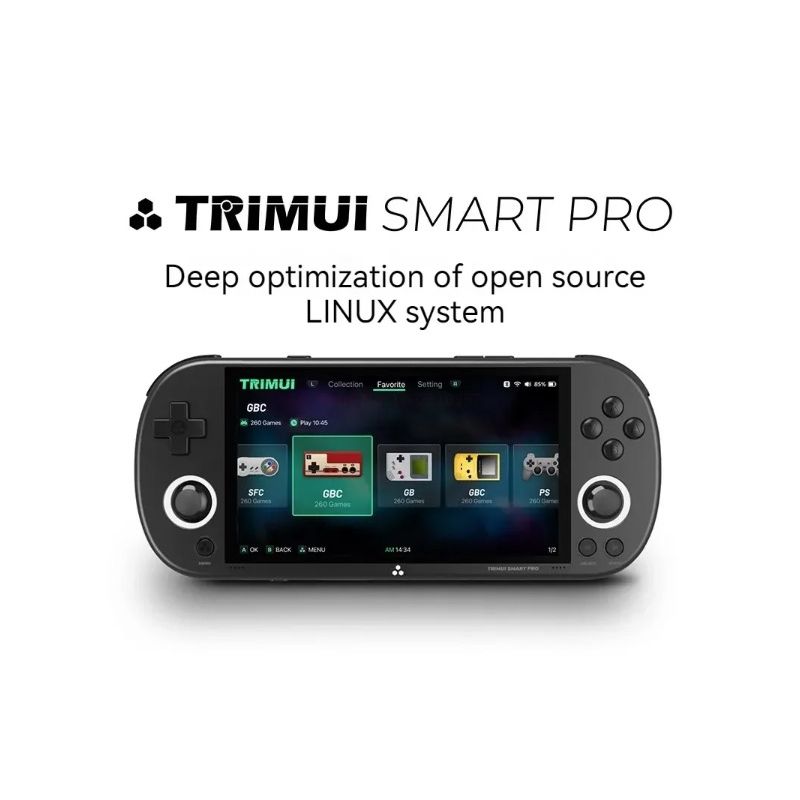 Trimui Smart Pro Vintage Handheld Game Console 4.96 Inch HD IPS Display Portable Gaming Long-Lasting Battery