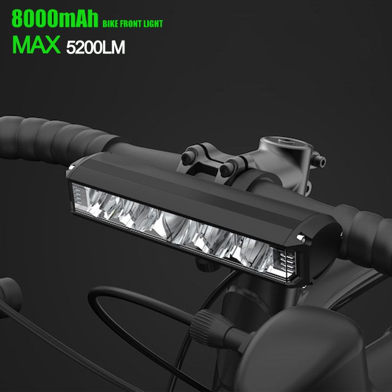 Bicycle Light Front LED 5200 Lumen USB Charging Waterproof Flashlight Durable MTB Cycling Safety Gear