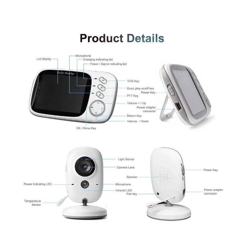 VB603 Video Baby Monitor with Two-way Audio and Night Vision Reliable Parenting Tool for Infant Safety