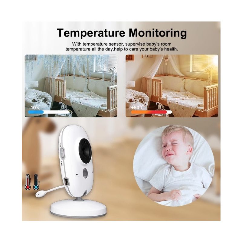 VB603 Video Baby Monitor with Two-way Audio and Night Vision Reliable Parenting Tool for Infant Safety
