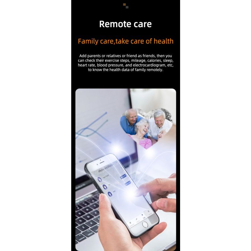 W11 Smart Watch 132 HD Heart Rate Blood Sugar ECG Body Temperature Fitness Bracelet for Health Monitoring