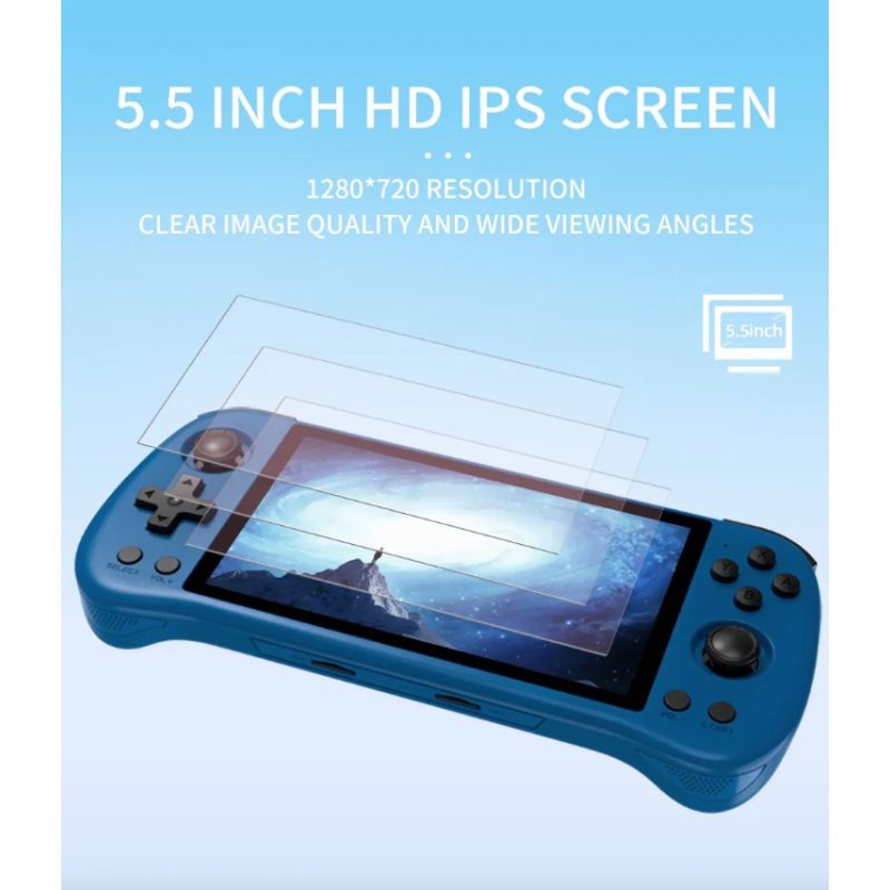 POWKIDDY X55 Handheld Game Console Retro Gaming 5.5 Inch Screen IPS Display RK3566 Processor Gaming on the Go