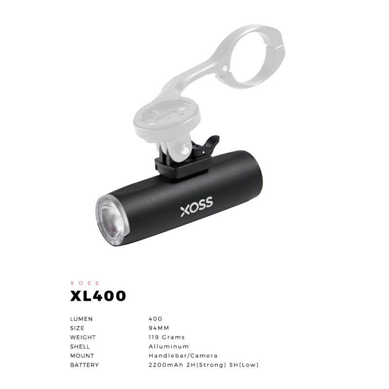 XOSS XL-400 Bike Light 400 Lumens USB Rechargeable Waterproof Headlight for Urban Cycling and MTB