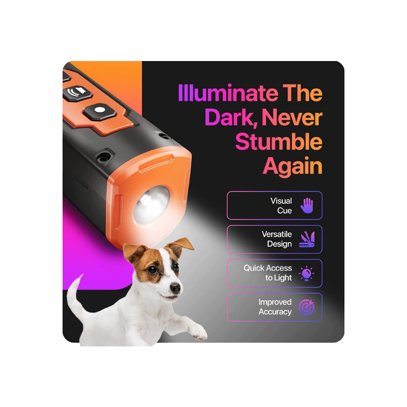Rechargeable Pet Dog Repeller with Ultrasonic Technology Effective Dog Bark Control and LED Flashlight