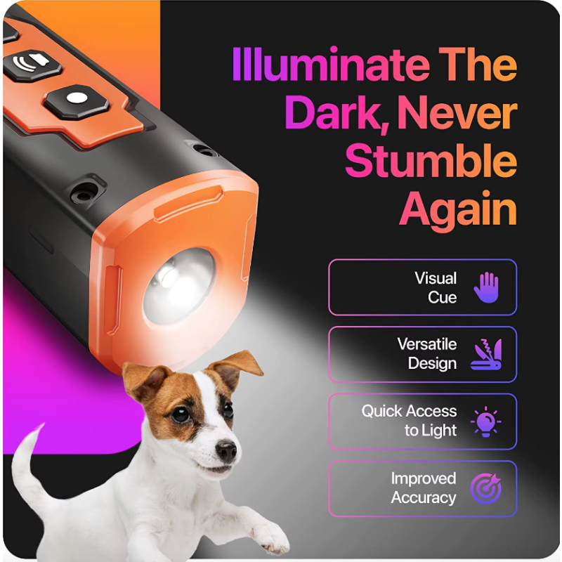 Pet Dog Repeller Ultrasonic Dog Training Device Rechargeable Barking Control Tool with Humane Technology