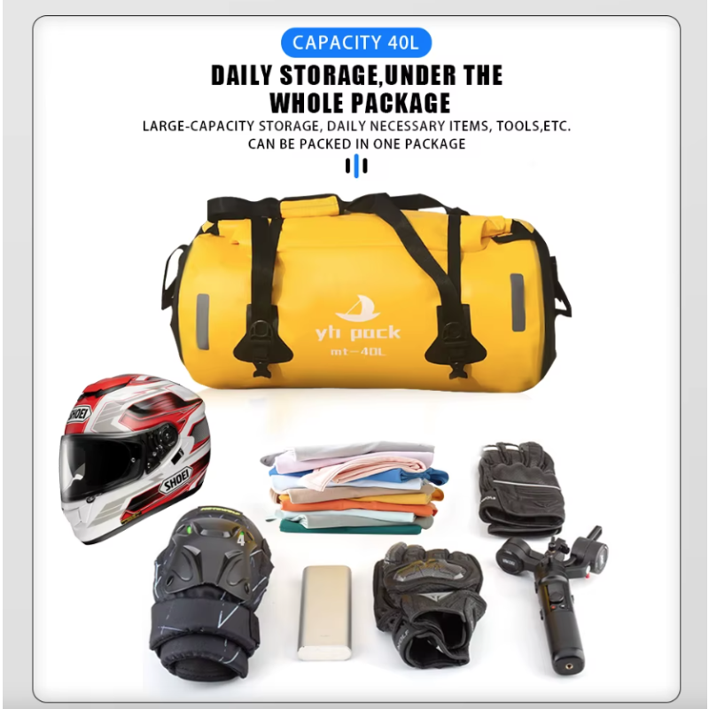 Motorcycle Bag Waterproof MTB Bike Trunk Bag Rear Travel Luggage Carrier Portable Saddle Seat Cycling Acessoriy 40L/80L