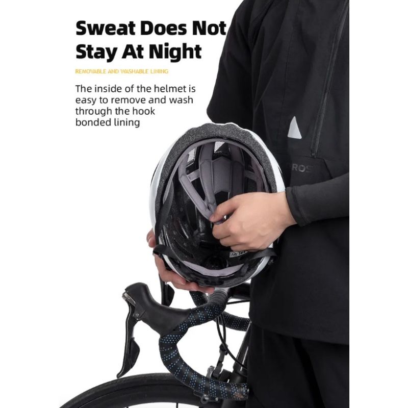 ROCKBROS Bicycle Helmet LED Rear Light Ultralight Design Rechargeable Cycling Safety Gear for Road MTB