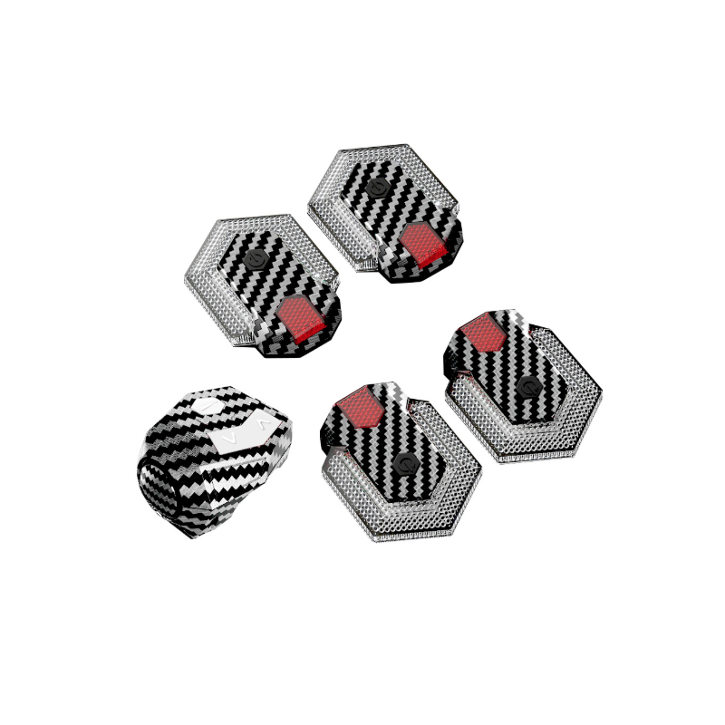 CarryBright carbon fiber 4 Pcs Bike Tail Light with Turn Signals, USB Rechargeable Bike Turn Signals Front and Rear Bright LED Safety Warning, Wireless Remote Control Waterproof Bicycle Turn Signals Light for Ebike