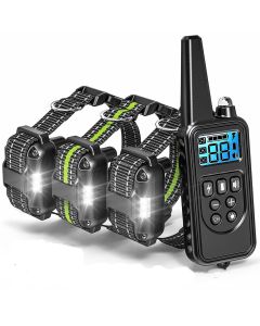 800m Electric Dog Training Collar Waterproof Rechargeable with Adjustable Shock Levels and LCD Display