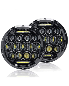 7 Inch Motorcycle LED Headlight  Beam DRL Turn Signal 7" Round Headlamp for Harley Jeep Wrangler Hummer 