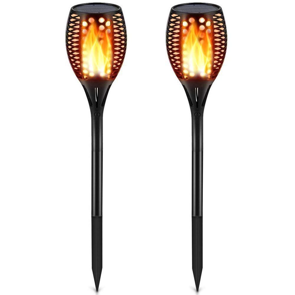 Upgraded Solar Flickering Flame Lights Waterproof Auto OnOff for Patio Garden Driveway EcoFriendly Lighting