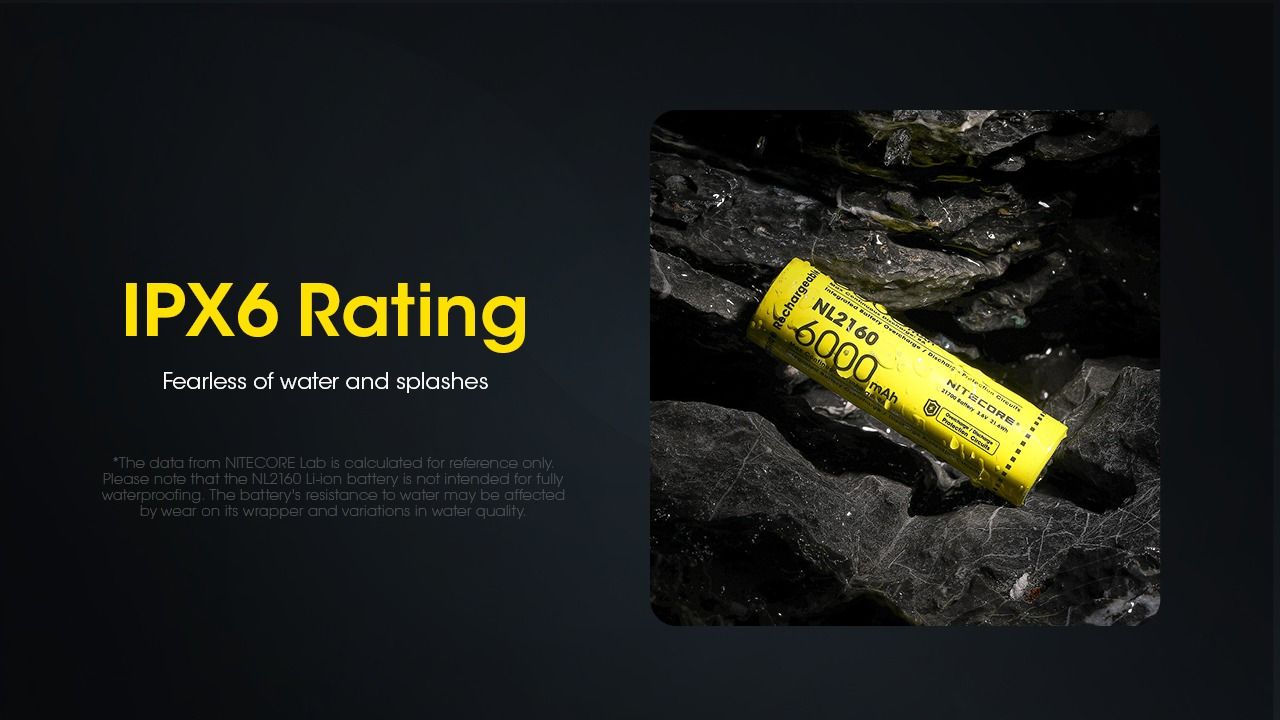 NITECORE NL2160 6000mAh 21700 Li-ion Rechargeable Battery 