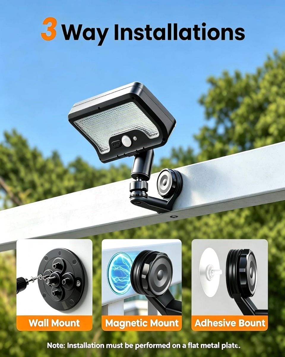 Garden light,Magnetic Solar Lights Outdoor,RV Exterior Lights with Motion Sensor, 92LED 600LM Solar Security Lights IP65 Waterproof (2Pack)