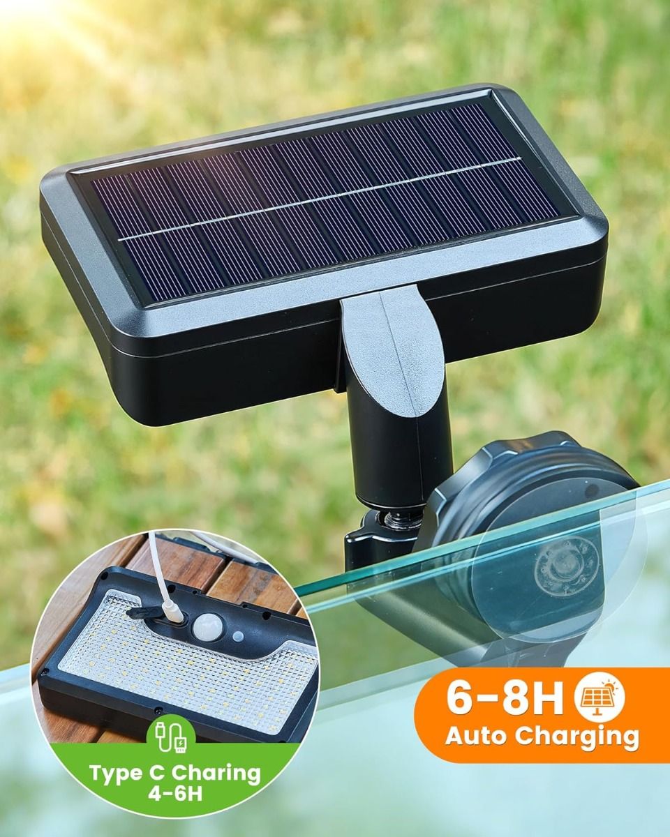 Garden light,Magnetic Solar Lights Outdoor,RV Exterior Lights with Motion Sensor, 92LED 600LM Solar Security Lights IP65 Waterproof (2Pack)