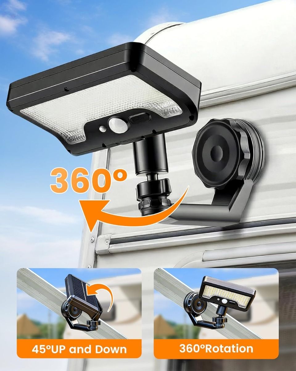 Garden light,Magnetic Solar Lights Outdoor,RV Exterior Lights with Motion Sensor, 92LED 600LM Solar Security Lights IP65 Waterproof (2Pack)