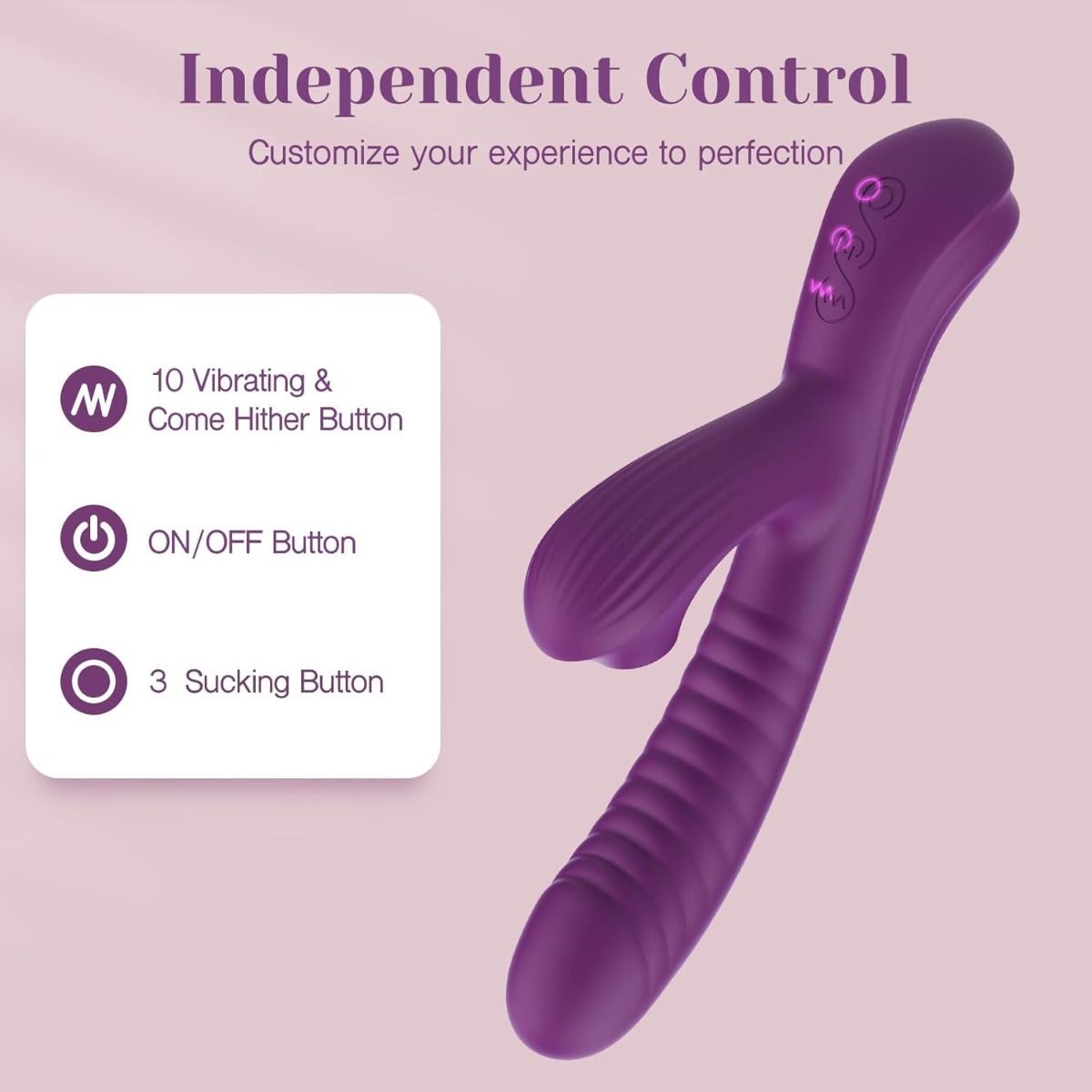 Sucking Vibrator for Clitoral G Spot Stimulation, Adult Sex Toys for Women Couple, Vibrating Finger Massager with 3 Suction and 10 Vibration & Come-Hither Modes