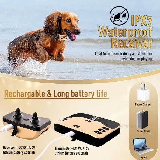 Wireless Pet Fence & Electric Shocker Dog Collar 2-in-1 Device for Pet Safety Responsible Pet Ownership