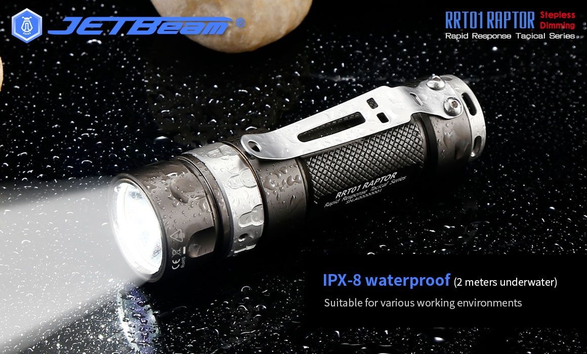 JETBeam JET-RRT01 XP-L 950 Lumen LED EDC Flashlight Durable Outdoor Lighting for Camping Hiking