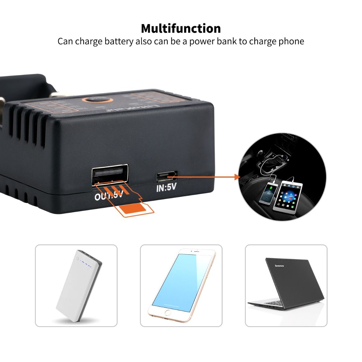 Liitokala Lii-202 Smart Charger for 18650 26650 21700 NiMH Lithium Batteries Dual Channels USB Output