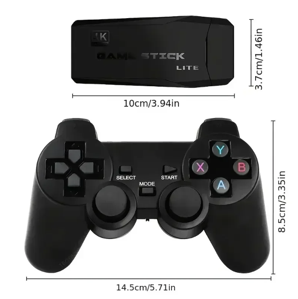 M8 Video Game Console with Dual 2.4G Wireless Controllers 10000 Retro Games Library PS1 Atari 64G Model