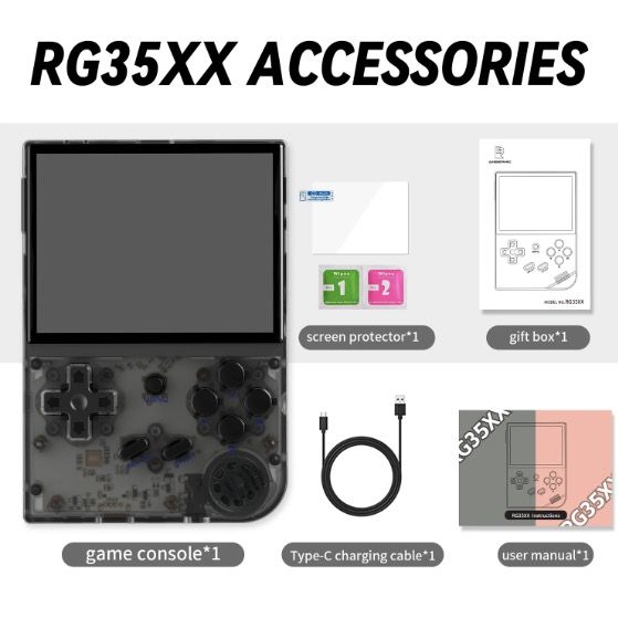 ANBERNIC RG35XX Retro Handheld Game Console Vibrant IPS Screen PSP Support for Nostalgic Gameplay in Gray