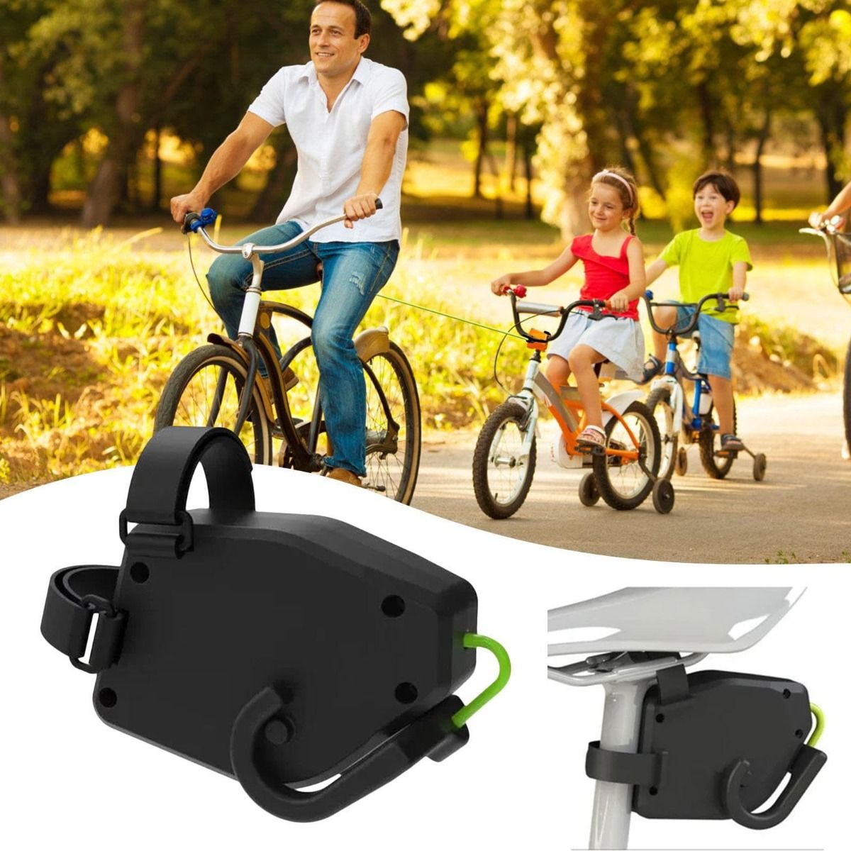 Bicycle Tow Rope Flexible Retractable Bike Tractor for Kids Mountain Biking Family Adventures Easy Setup