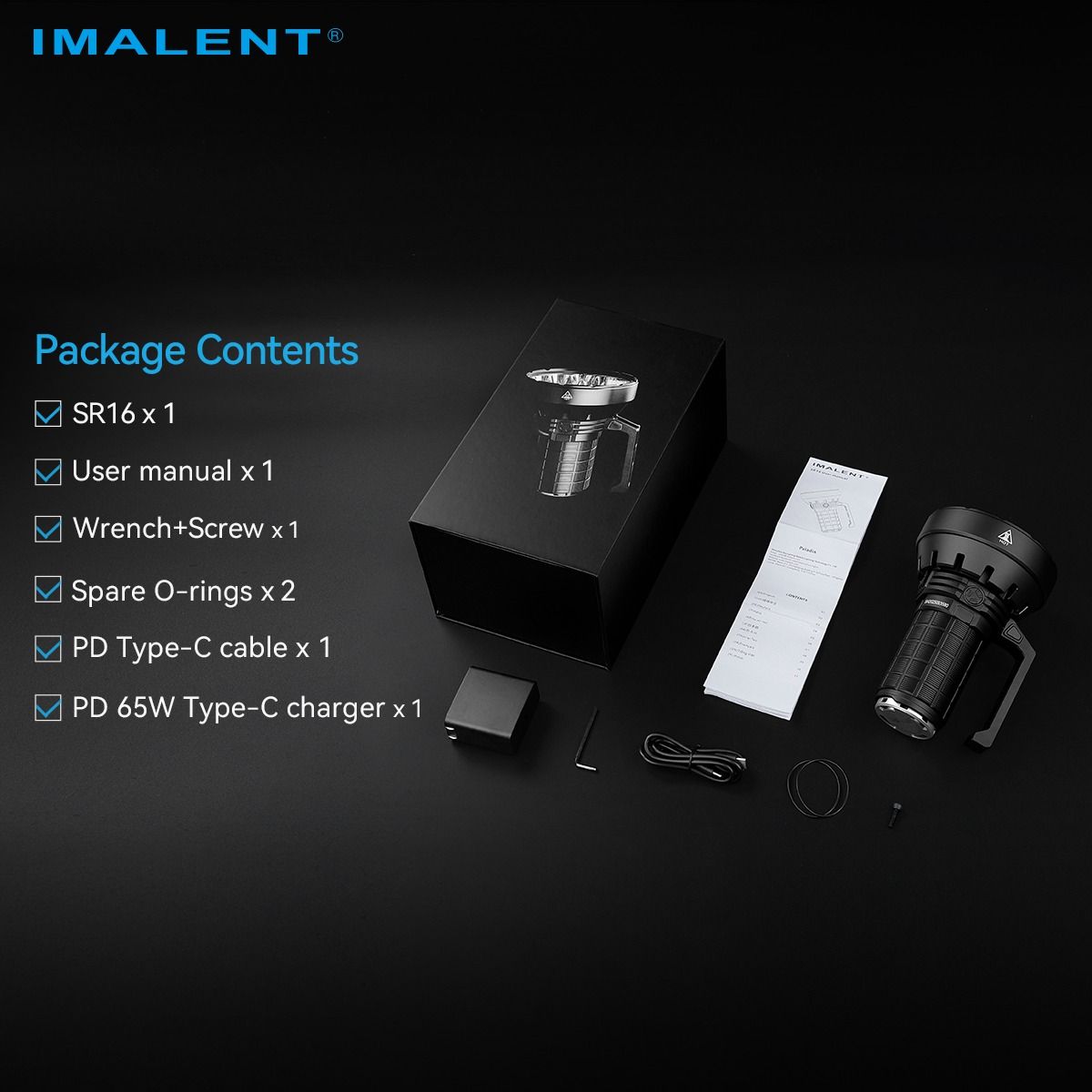 IMALENT SR16 55000 Lumen Long Beam Flash Light 1715 Meters LED Flashlight 