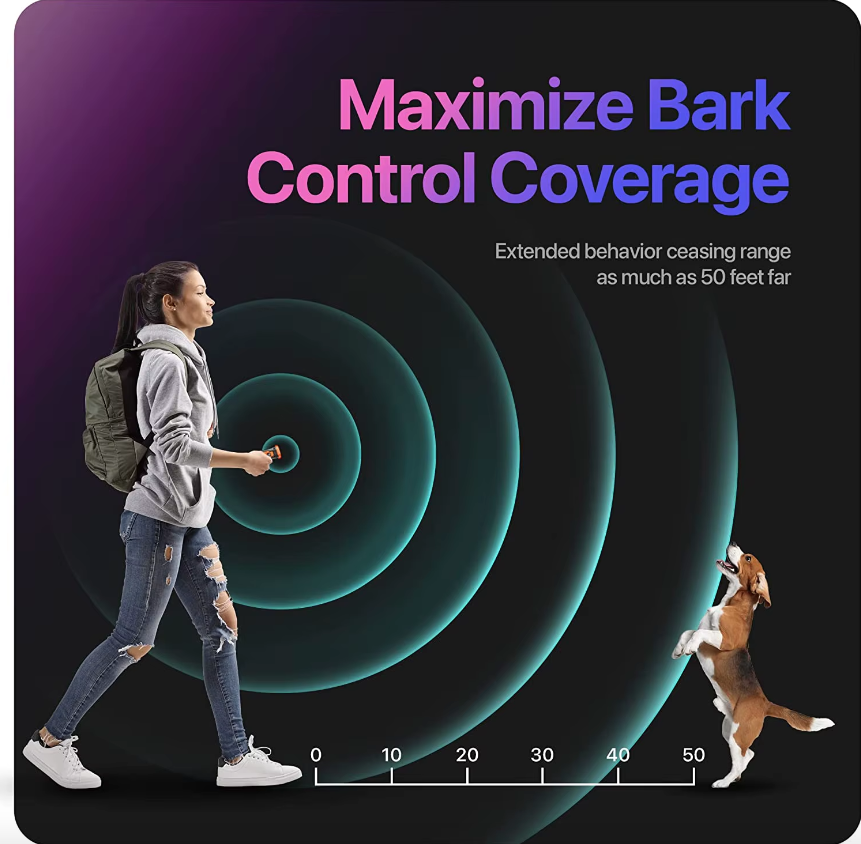 Pet Dog Repeller Ultrasonic Dog Training Device Rechargeable Barking Control Tool with Humane Technology