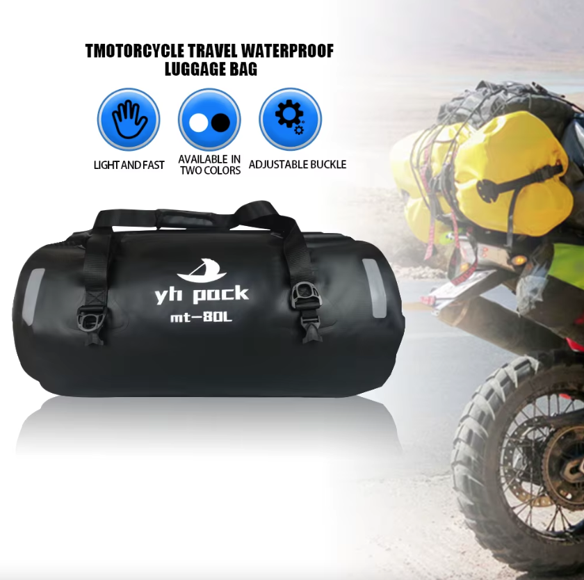 Motorcycle Bag Waterproof MTB Bike Trunk Bag Rear Travel Luggage Carrier Portable Saddle Seat Cycling Acessoriy 40L/80L